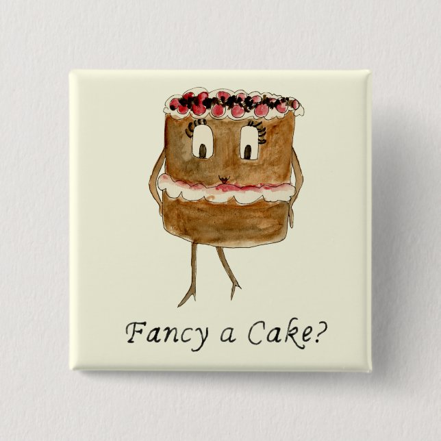 Chapa Cuadrada Fancy a Cake gracioso presupuesto (Anverso)