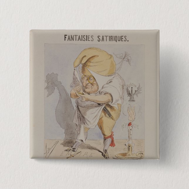 Chapa Cuadrada Fantasías satíricas, caricatura de Adolfo (Anverso)