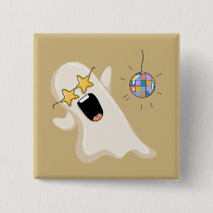 Chapa Cuadrada Fantasma de discoteca con gafas de estrella