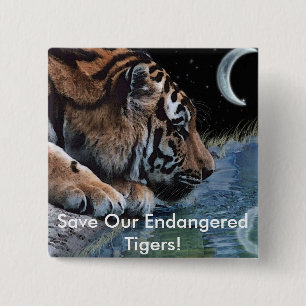 Chapa Cuadrada Fantasy Tiger & Moon