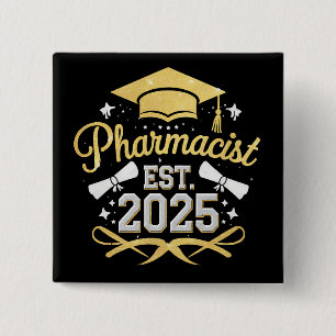 Chapa Cuadrada Farmacéutico Est 2025 Graduación de Farmacia
