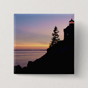 Chapa Cuadrada Faro de Bass Harbor en la isla Mt. Desert,