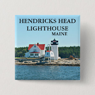 Chapa Cuadrada Faro de Hendricks Head, Maine Pin