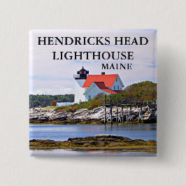 Chapa Cuadrada Faro de Hendricks Head, Maine Pin