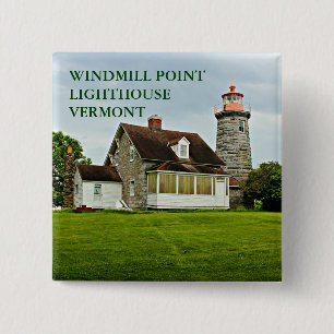 Chapa Cuadrada Faro de Windmill Point, lago Champlain VT Pin