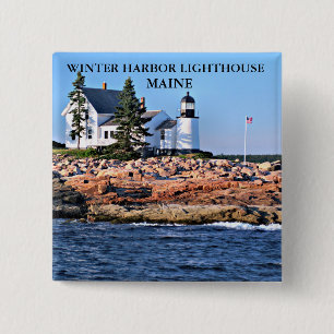 Chapa Cuadrada Faro de Winter Harbour, Maine