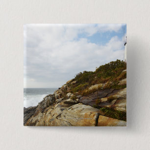 Chapa Cuadrada Faro del punto de Pemaquid en una ladera rocosa