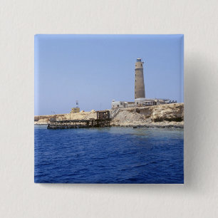 Chapa Cuadrada Faro en Islas Hermanas, Mar Rojo, Egipto