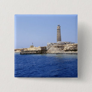 Chapa Cuadrada Faro en Islas Hermanas, Mar Rojo, Egipto