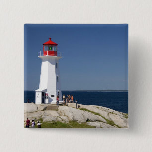 Chapa Cuadrada Faro en Peggy's Cove, Nueva Escocia, Canadá.