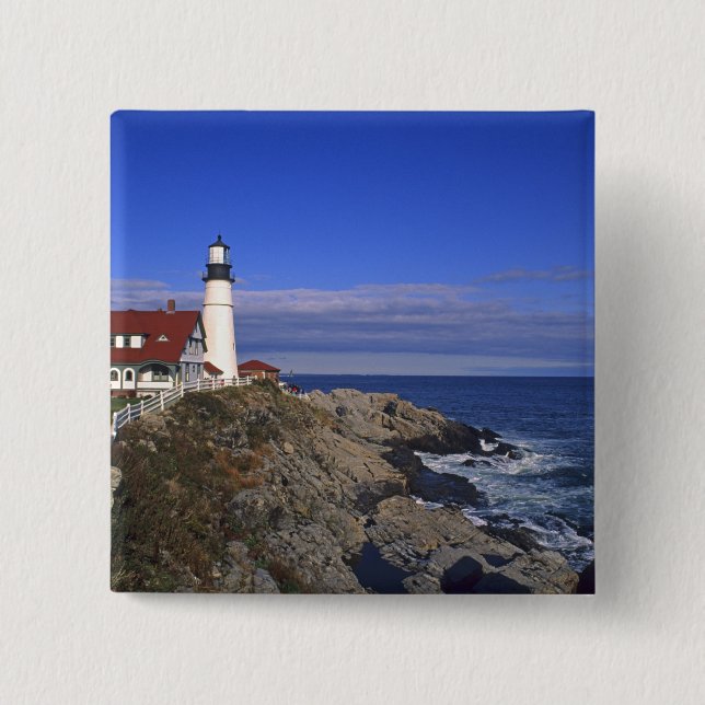 Chapa Cuadrada Faro Portland Head Light Maine (Anverso)