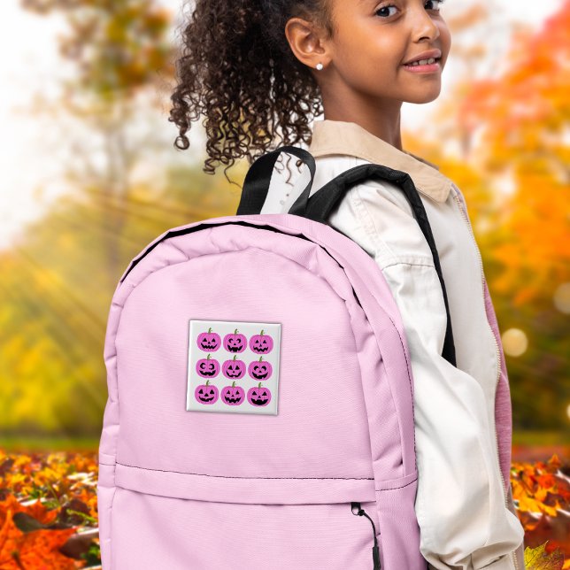 Chapa Cuadrada Faroles de Jack-O' expresivos (This item is for display purposes only to illustrate the design element. )