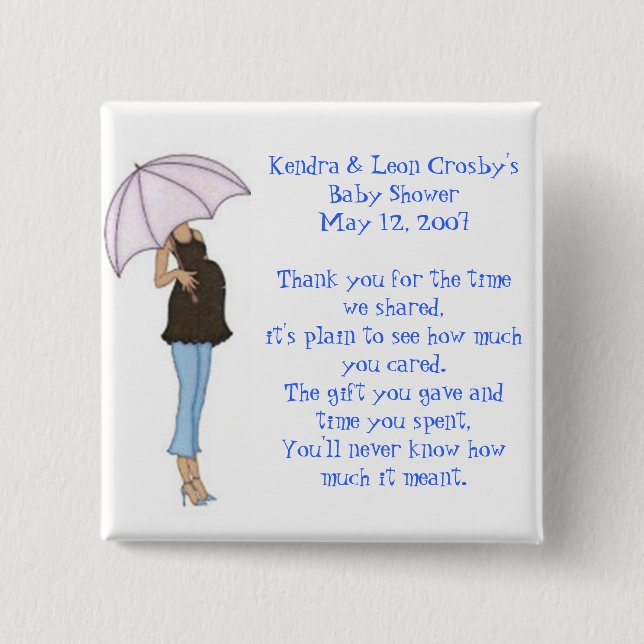 Chapa Cuadrada Favor de Baby Shower (Anverso)