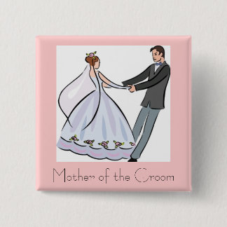 Chapa Cuadrada Favor-Madre nupcial de la ducha del Pin del novio
