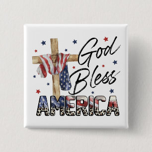 Chapa Cuadrada Fe y libertad: Dios bendiga a Estados Unidos