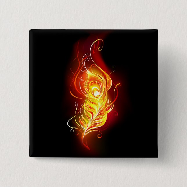 Chapa Cuadrada Feather Peacock (Anverso)