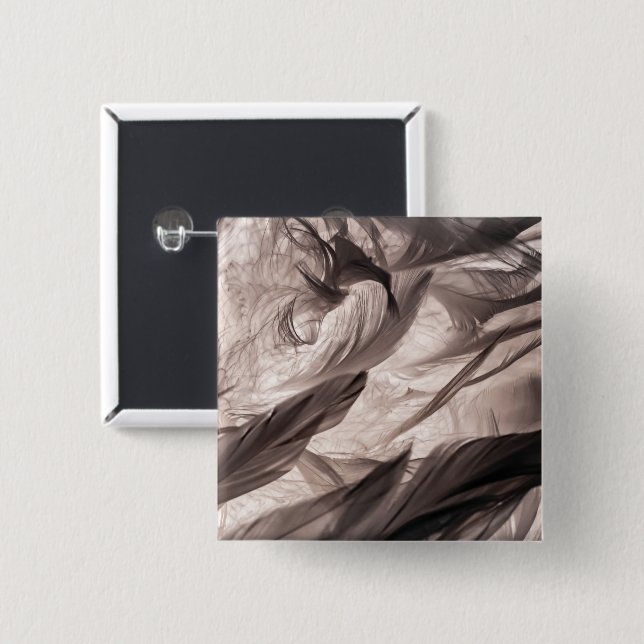 Chapa Cuadrada Feathers (Anverso y reverso)