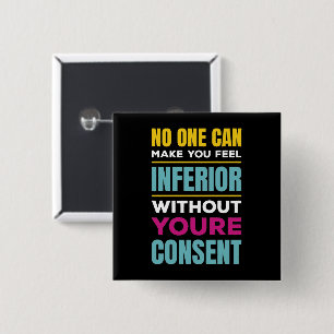 Chapa Cuadrada Feel Inferior Eleanor Roosevelt Women's Rights Bu