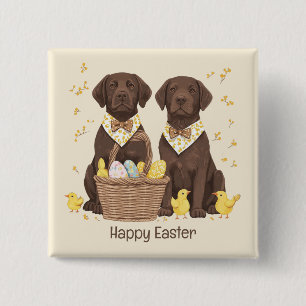 Chapa Cuadrada Felices perros recuperadores de chocolate de Pascu