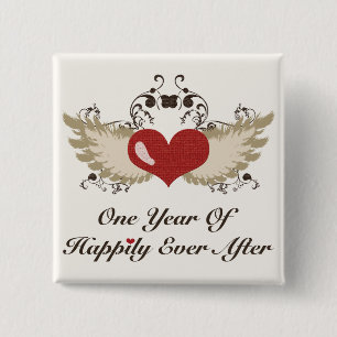 Chapa Cuadrada Felicidad desde el primer aniversario Boda Pin