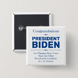 Chapa Cuadrada Felicitaciones al presidente Biden, candidato más