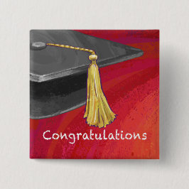 Chapa Cuadrada Felicitaciones Graduate Black and Red