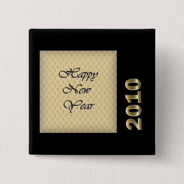 Chapa Cuadrada Feliz Año Nuevo 2010 (Anverso)