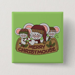 Chapa Cuadrada Feliz Christmouse