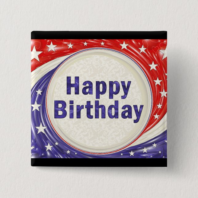 Chapa Cuadrada Feliz cumpleaños (Anverso)