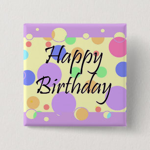 Chapa Cuadrada Feliz cumpleaños