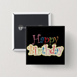 Chapa Cuadrada Feliz cumpleaños
