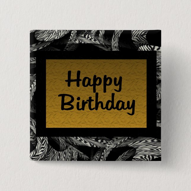 Chapa Cuadrada Feliz cumpleaños (Anverso)