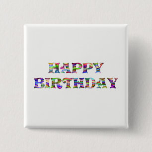 Chapa Cuadrada Feliz cumpleaños