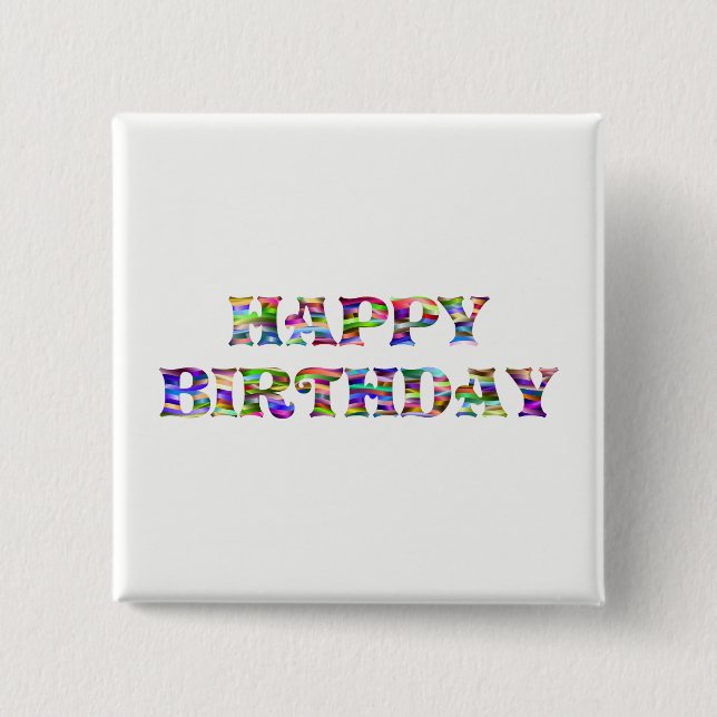 Chapa Cuadrada Feliz cumpleaños (Anverso)