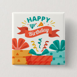 Chapa Cuadrada Feliz cumpleaños