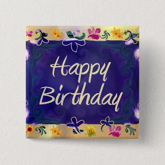 Chapa Cuadrada Feliz cumpleaños