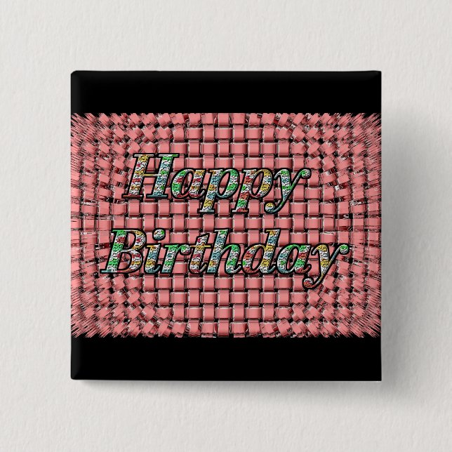 Chapa Cuadrada Feliz cumpleaños (Anverso)