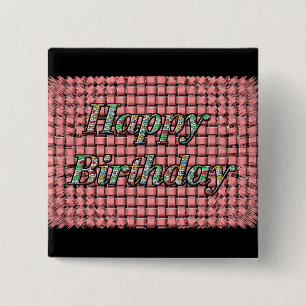 Chapa Cuadrada Feliz cumpleaños