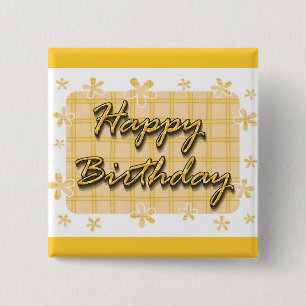 Chapa Cuadrada Feliz cumpleaños