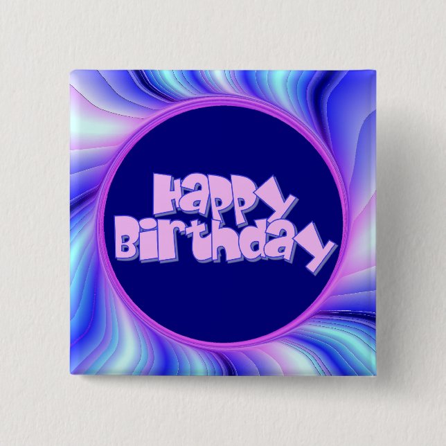 Chapa Cuadrada Feliz cumpleaños (Anverso)