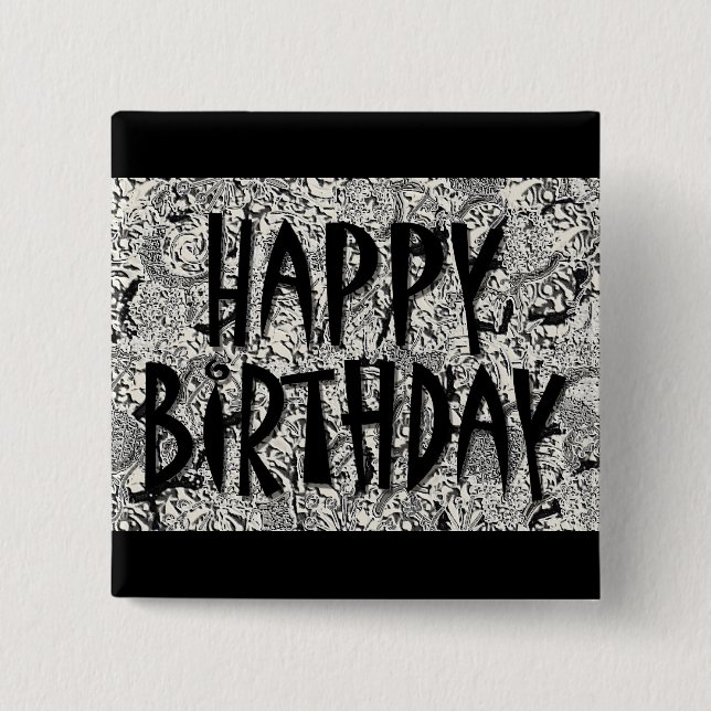 Chapa Cuadrada Feliz cumpleaños (Anverso)
