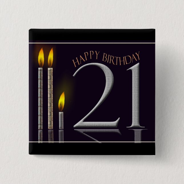 Chapa Cuadrada ¡Feliz cumpleaños 21! (Anverso)