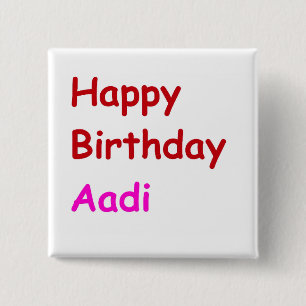Chapa Cuadrada Feliz cumpleaños Aadi