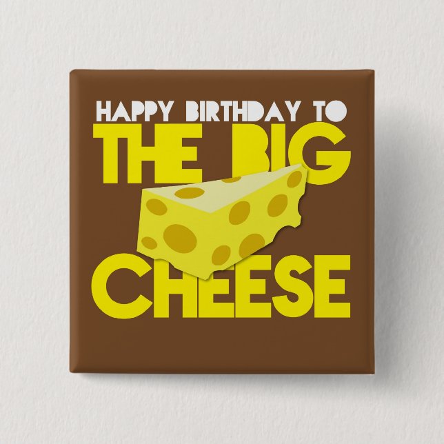 Chapa Cuadrada Feliz cumpleaños al QUESO GRANDE (Anverso)