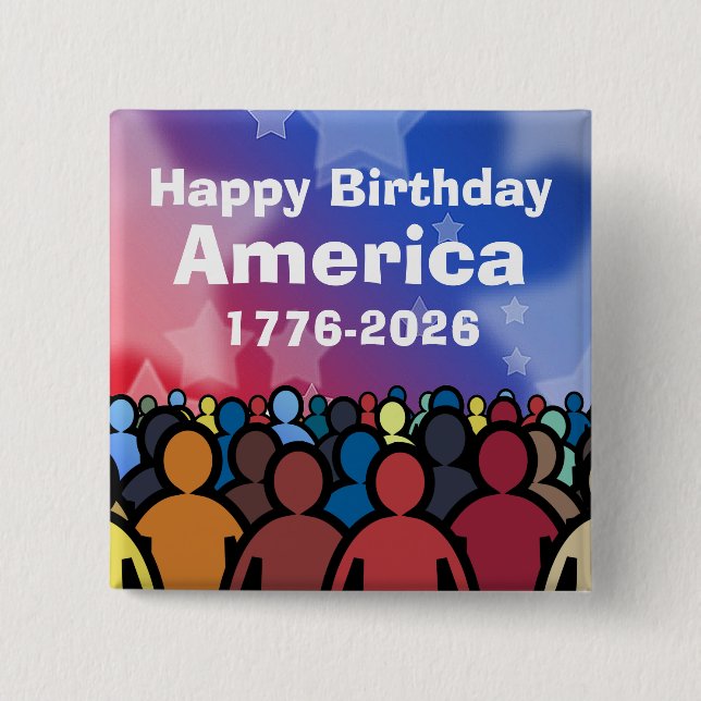 Chapa Cuadrada Feliz cumpleaños América 1776 a 2026 (Anverso)