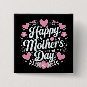 Chapa Cuadrada Feliz Día de la Madre Floral Bonita Mamá Abuela