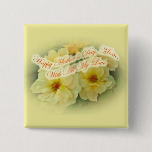 Chapa Cuadrada Feliz Día de la Madre - Rosas Amarillas