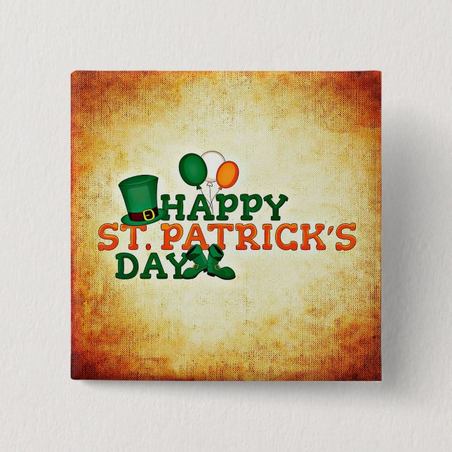 Chapa Cuadrada Feliz Día de San Patricio (Anverso)