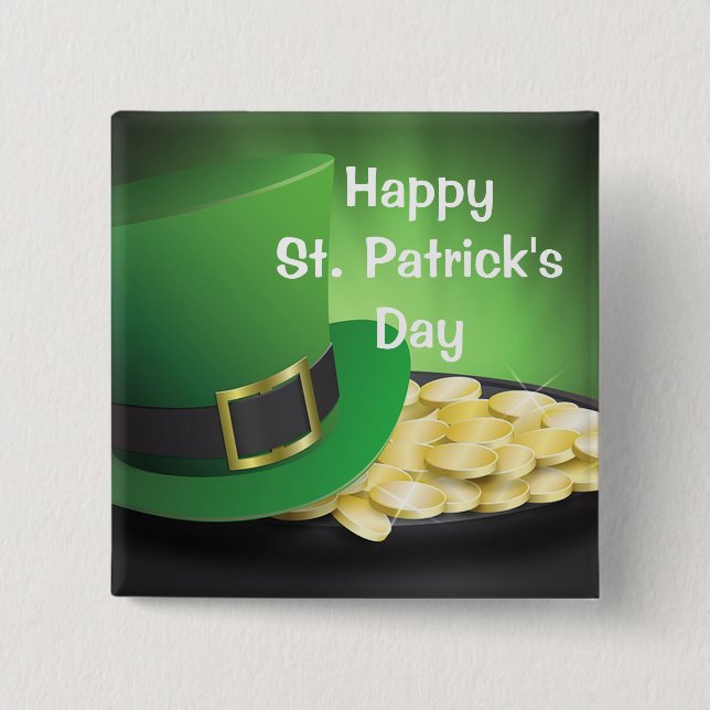 Chapa Cuadrada Feliz Día de San Patricio (Anverso)