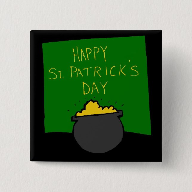 Chapa Cuadrada Feliz Día de San Patricio (Anverso)